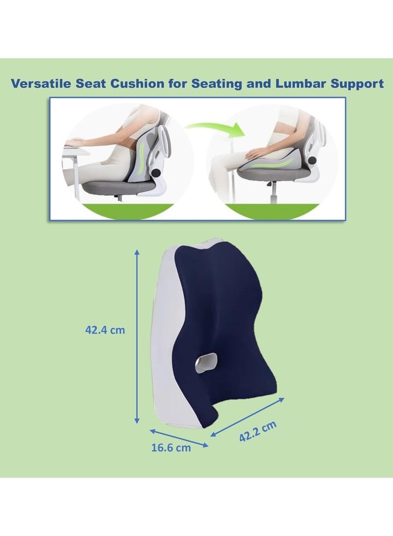 KhpalKar Ergonomic Memory Foam Seat Cushion with BuiltIn Lumbar Support  Gel Infused Breathable and Washable Cover  Pain Relief Posture Support for Office Chair Car Seat Wheelchair and Home - Image 3